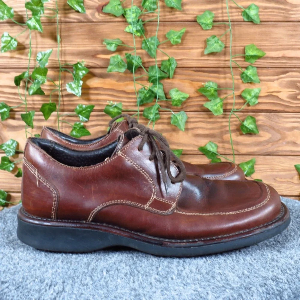 Kenneth Cole Reaction W01755 Mens Oxford Shoe Sz 9 Business Casual Brown Leather